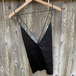Black strappy backless cami, size M